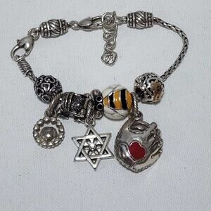Brighton bumblebee, friends, mother, baby carriage, star of David charm bracelet